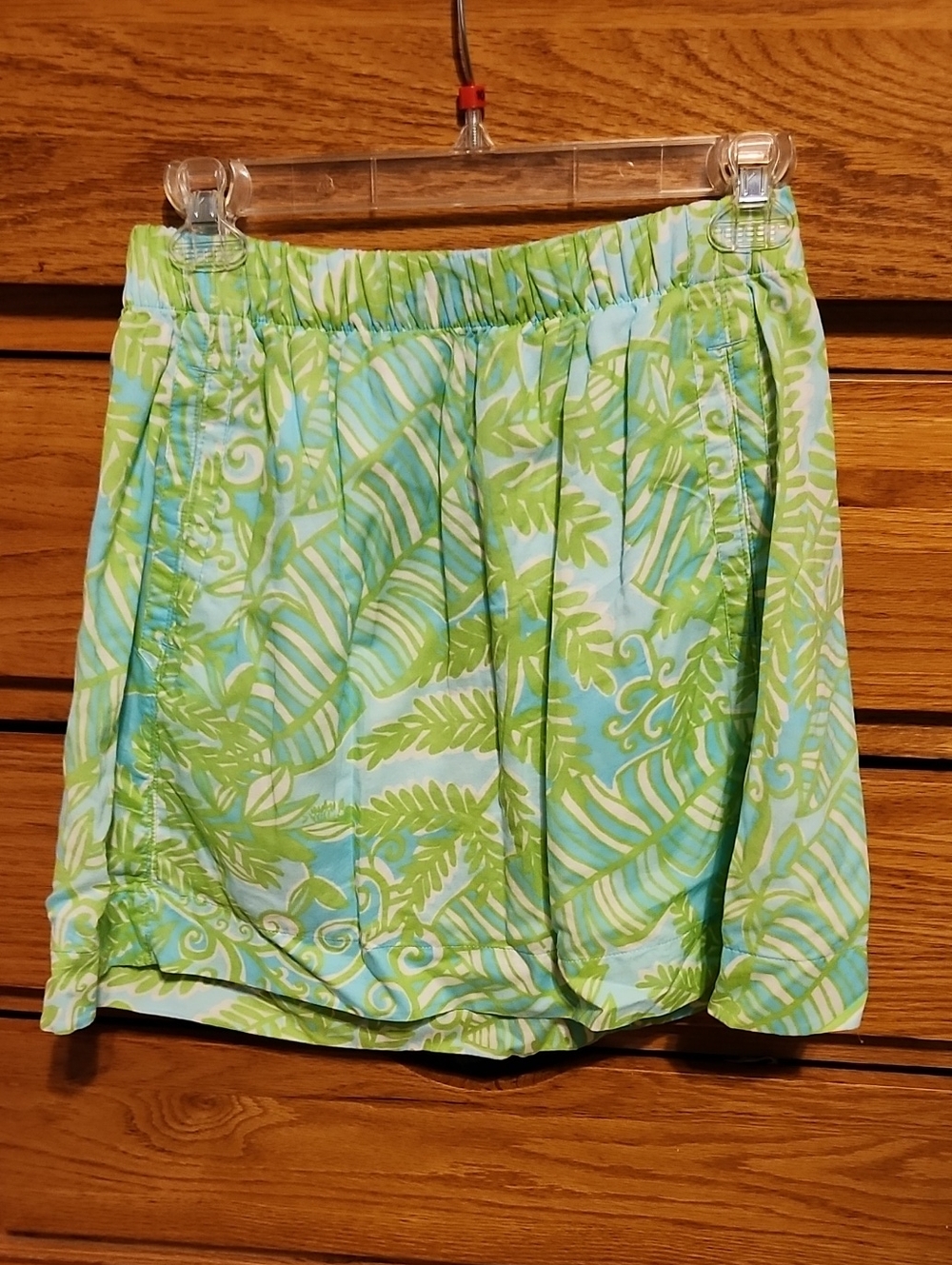 Lilly Putizler Light Green Tropical Print Women’s Shorts